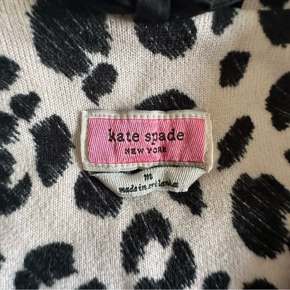 Kate Spade Pajama Top Womens Medium Pink Black Leopard Print LS Button Up Lounge - Picture 8 of 10